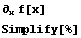 ∂_x f[x] Simplify[%] 
